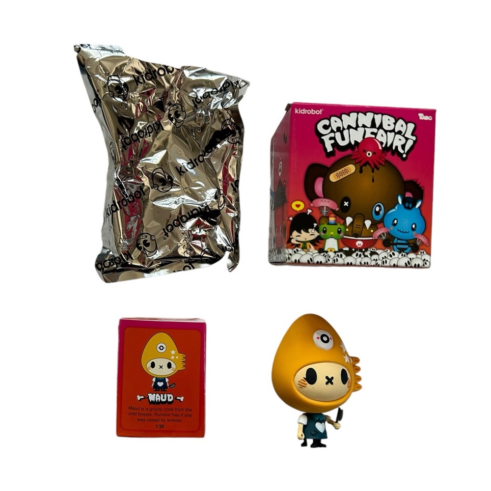 Kidrobot x Tado Cannibal Funfair Series Yellow Maud Vinyl Art Toy Figure + Box - Picture 11 of 11